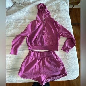 Victoria's Secret Mauve Hoodie and Shorts Set